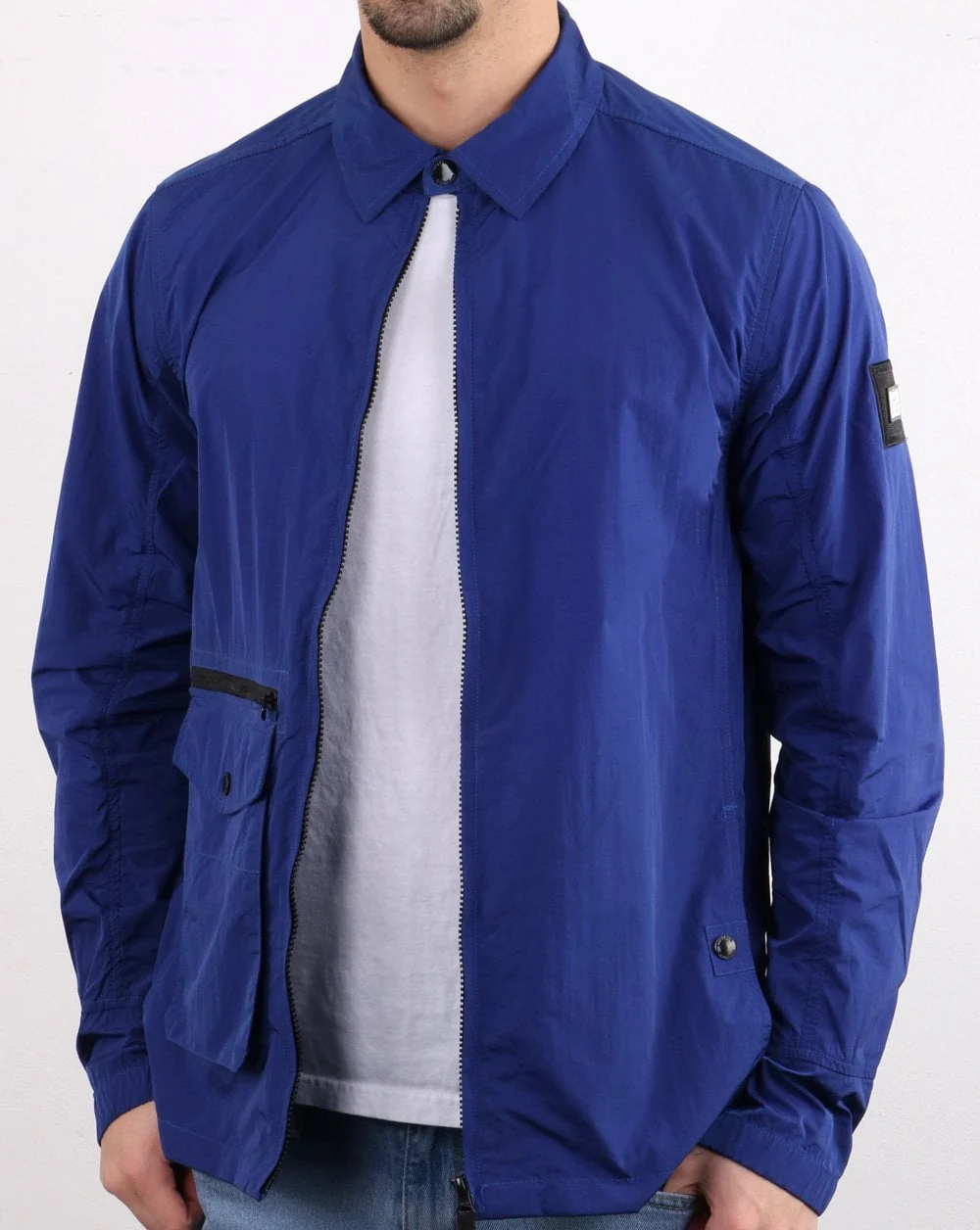 Weekend Offender Vinnie Overshirt Electric Blue - Image 3